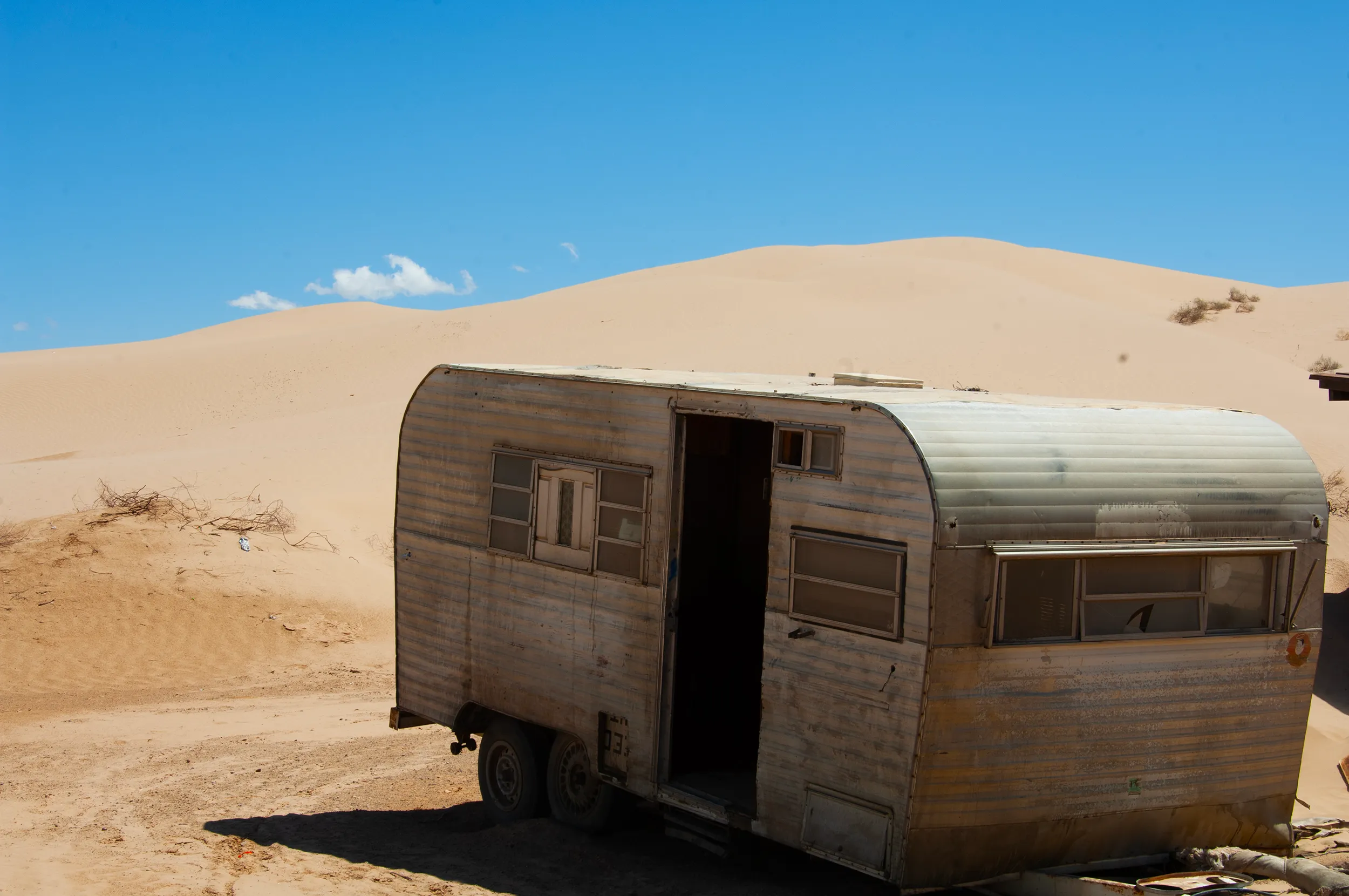Sand Dunes and Trailer